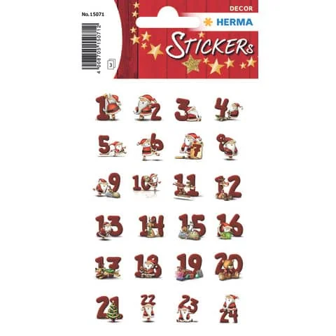 HERMA Weihnachts-Sticker DECOR "Lebkuchenzahlen" (EAN: 4008705150712)