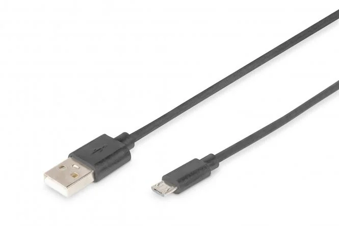 DIGITUS USB 2.0 Anschlusskabel, USB-A - Micro USB-B, 1,8 m, schwarz (EAN: 4016032383680)