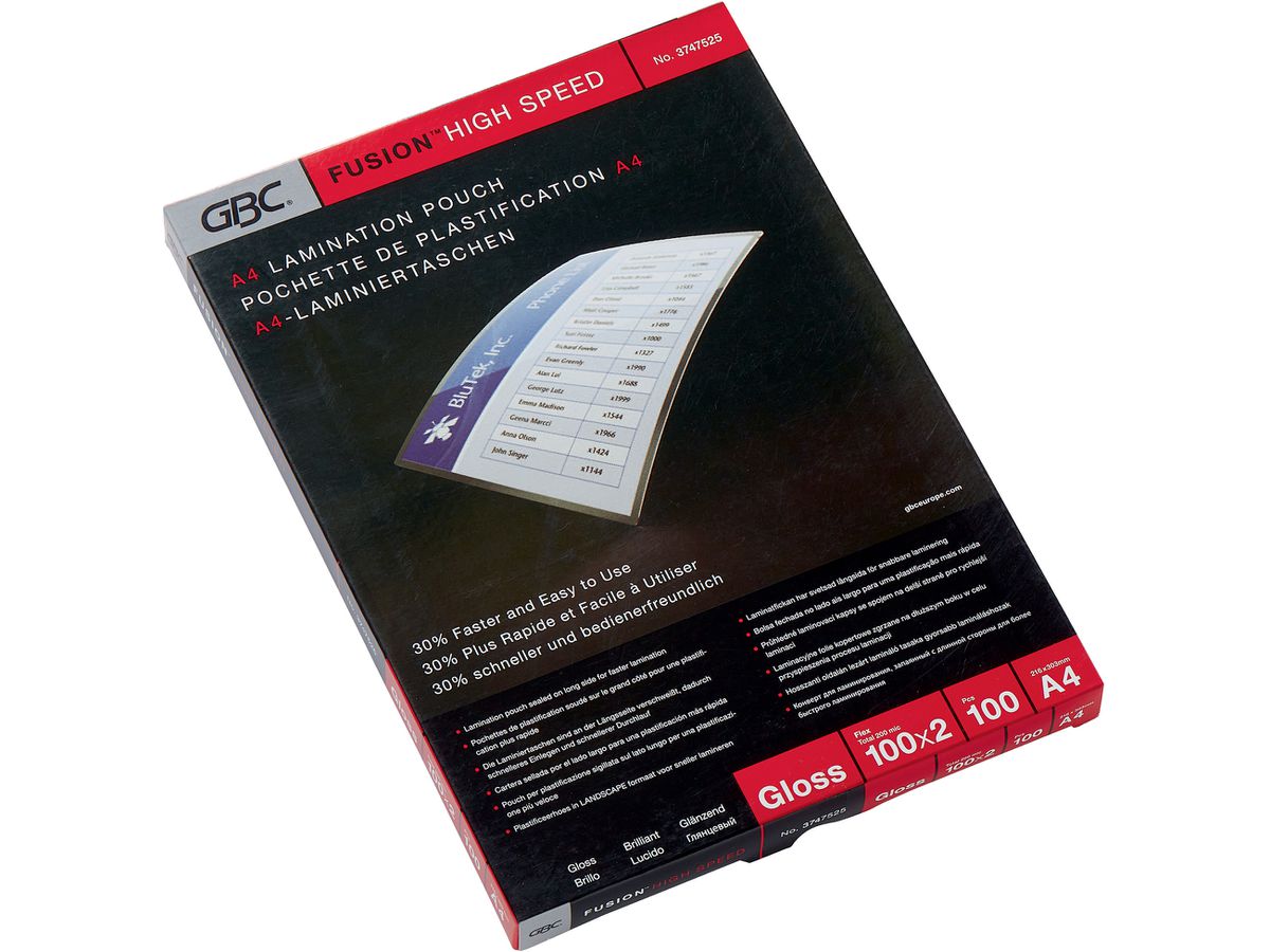 GBC Laminierfolientasche HighSpeedPouch, DIN A4, 200 mic (EAN: 0033816055346)