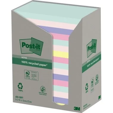 Post-it Haftnotizen Recycling notes, 127 x 76 mm, mehrfarbig (EAN: 4054596929722)