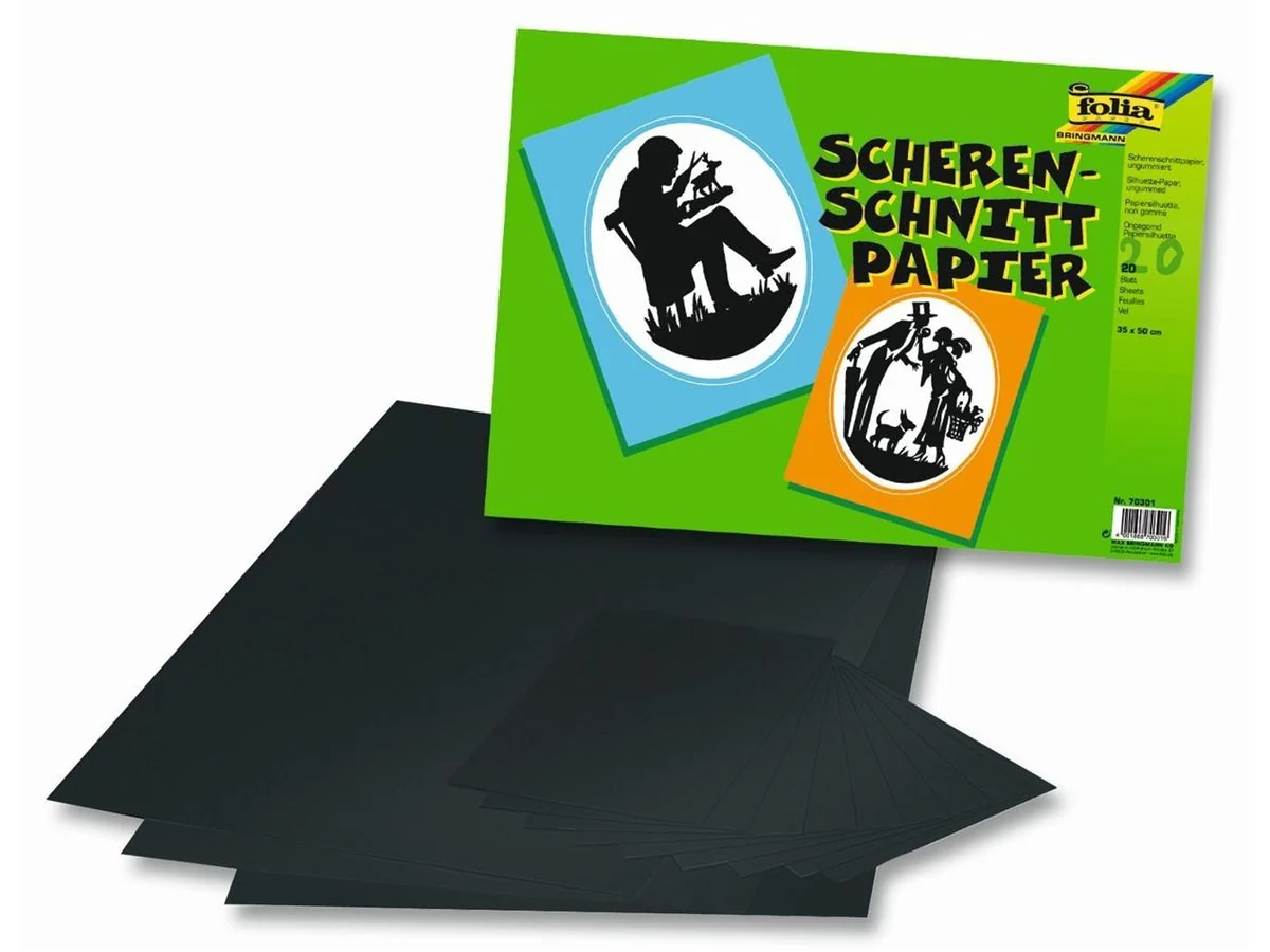 folia Scherenschnittpapier, 350 x 500 mm, schwarz (EAN: 4001868703016)