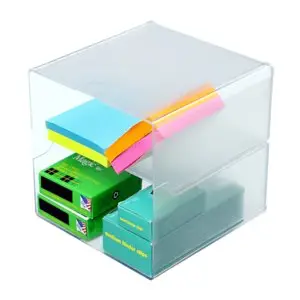 deflecto Organisationsbox Cube, 2 Fächer, glasklar (EAN: 0079916023854)
