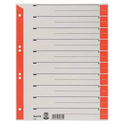 LEITZ Trennblätter, A4 Überbreite, Kraftkarton 230g/qm, rot (EAN: 4002432328659)