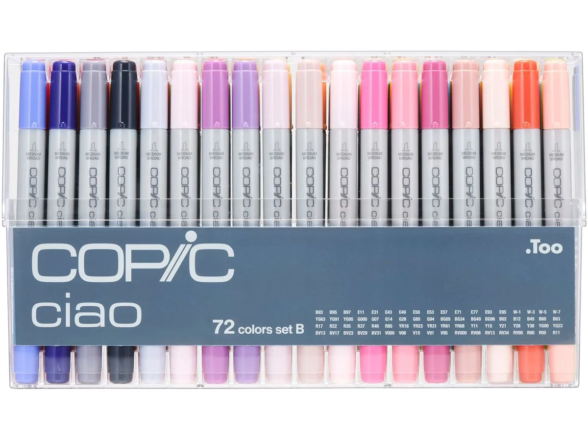 COPIC Marker ciao, 72er Set B, farbig sortiert (EAN: 4511338063309)