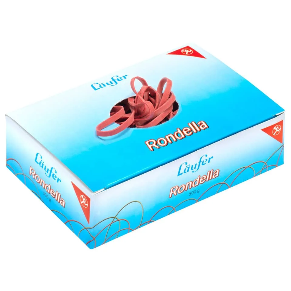 Läufer Gummibänder RONDELLA im Karton, 80 x 4 mm, 500 g, rot (EAN: 4006677518424)