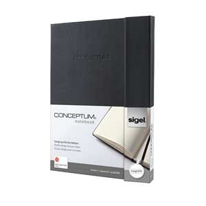 sigel Notizbuch Conceptum, DIN A4, kariert, schwarz (EAN: 4004360851360)