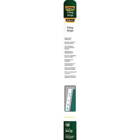 Fellowes Abheftstreifen für Drahtbindung, transparent (EAN: 0043859641567)