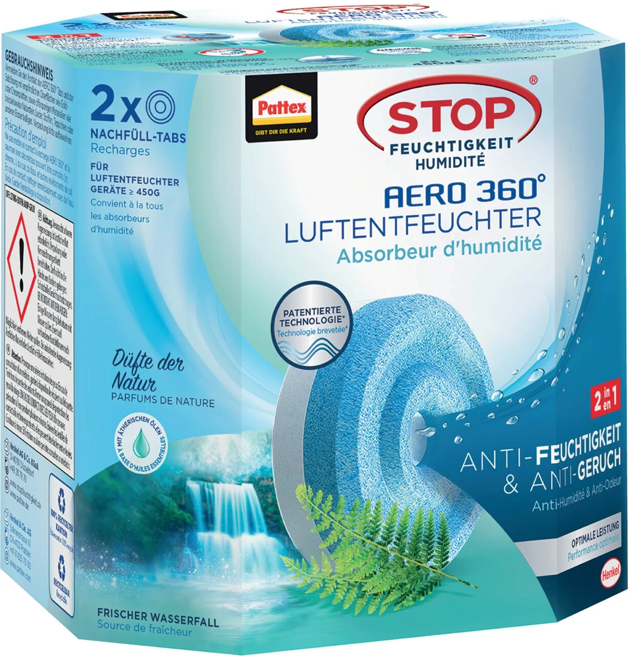 Pattex Nachfülltabs AERO 360 Grad "Frischer Wasserfall" (EAN: 4057278008074)