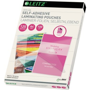 LEITZ Laminierfolientasche, DIN A4, selbstklebend, 250 mic (EAN: 5411313169257)