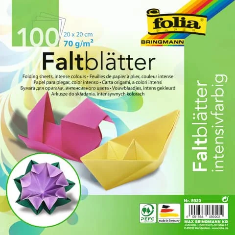 folia Faltblätter, 200 x 200 mm, 70 g/qm, 100 Blatt (EAN: 4001868089202)