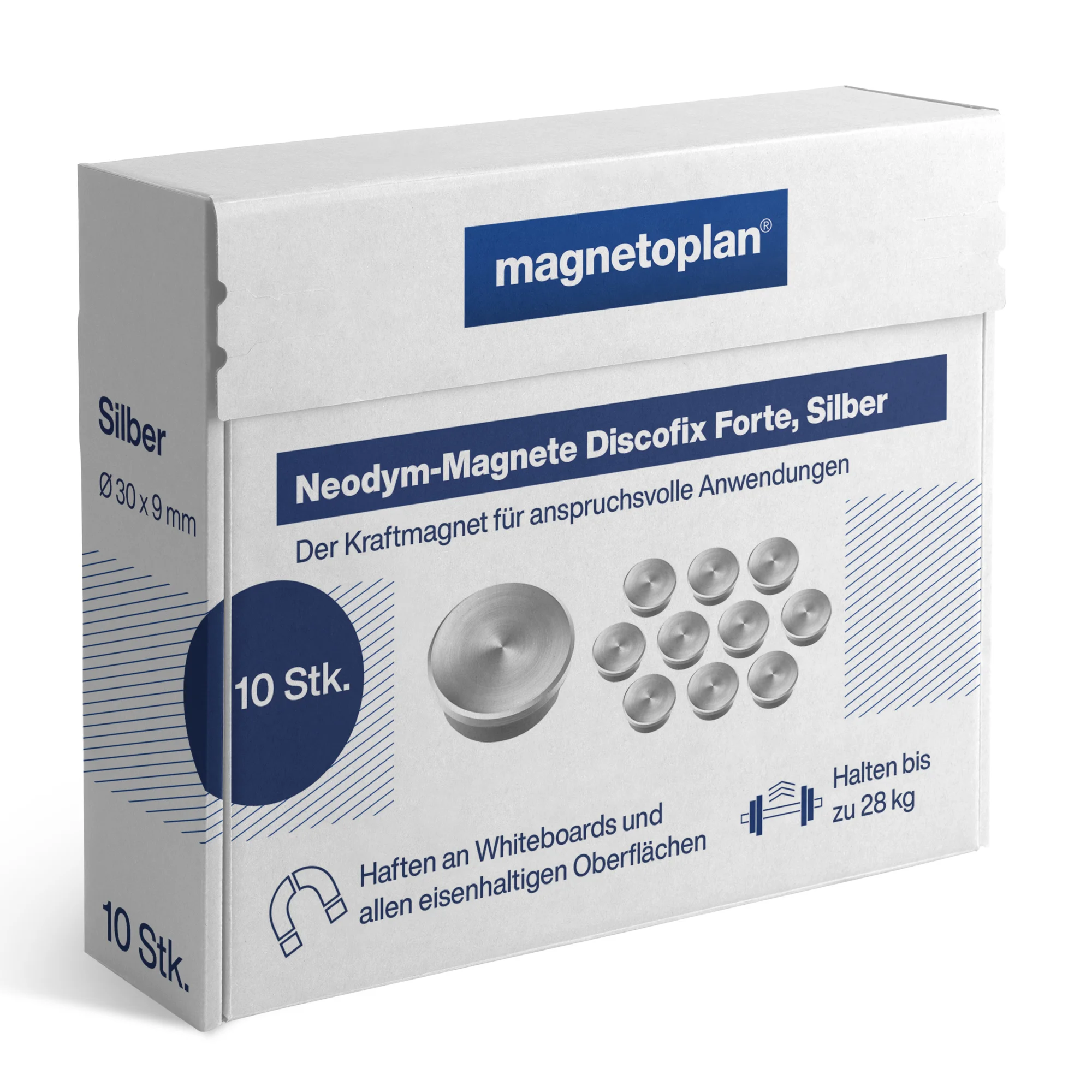 magnetoplan Discofix Neodym-Magnete "forte", silber, 30 mm (EAN: 4013695064703)