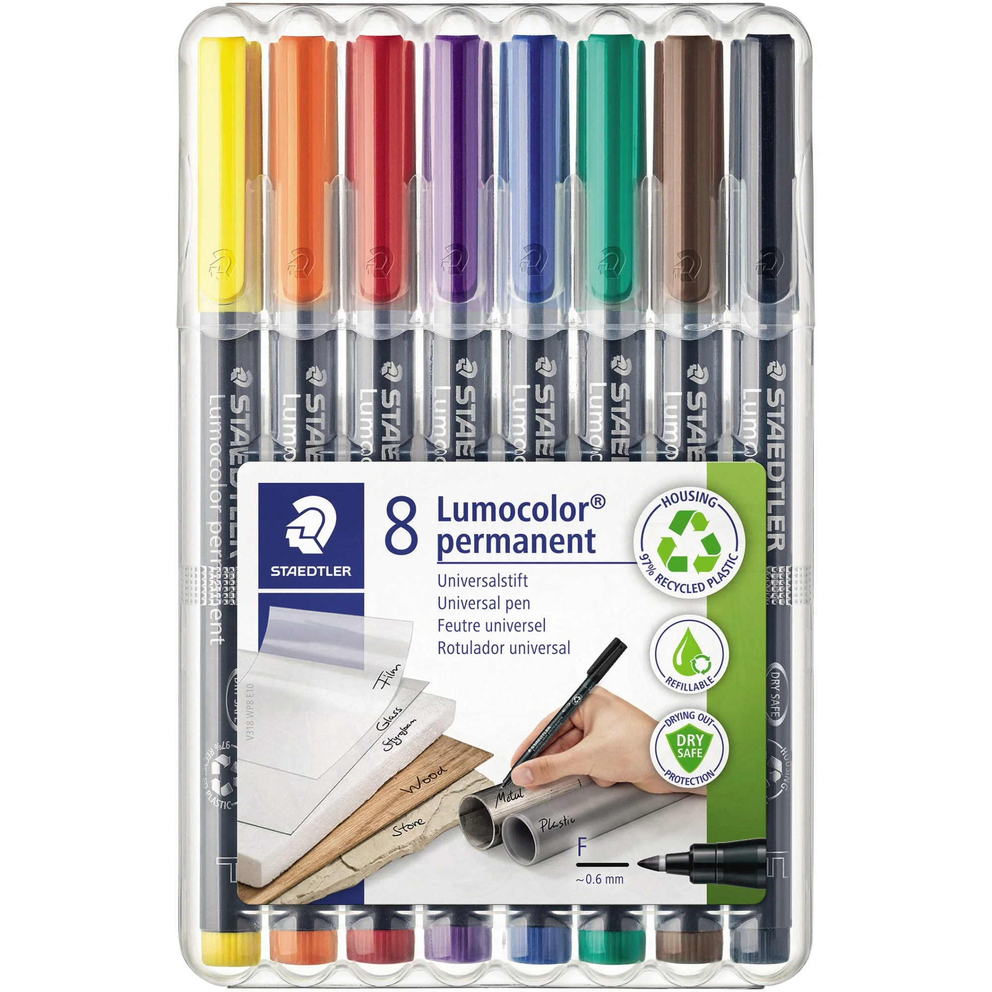 STAEDTLER Lumocolor Permanent-Marker 318F, 8er Etui (EAN: 4007817323694)