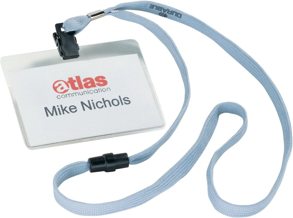 DURABLE Namensschild, mit Textilband, 90 x 60 mm, grau (EAN: 4005546800196)