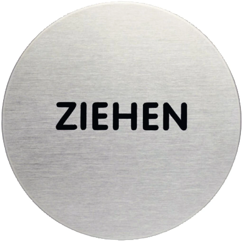 DURABLE Piktogramm "Ziehen", Durchmesser: 65 mm, silber (EAN: 4005546400105)