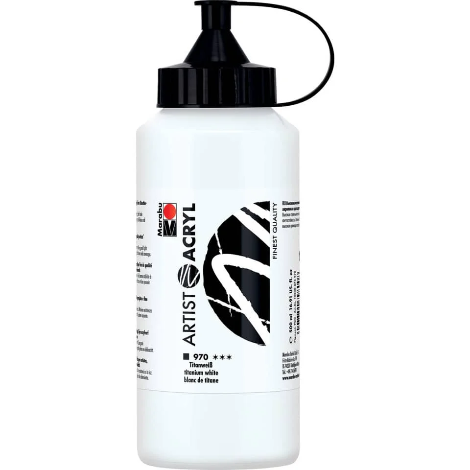 Marabu Künstler-Acrylfarbe Artist Acryl, 500 ml, titanweiß (EAN: 4007751798008)