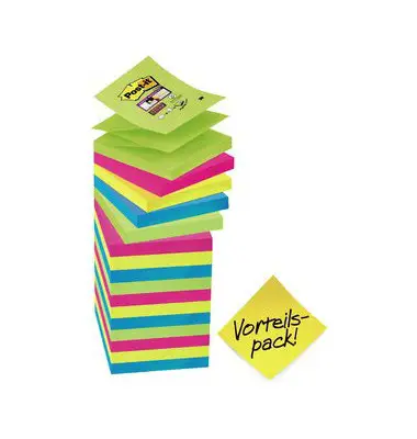 Post-it Haftnotizen super sticky z-notes, 76 x 76 mm, 14+2 (EAN: 0051141401508)