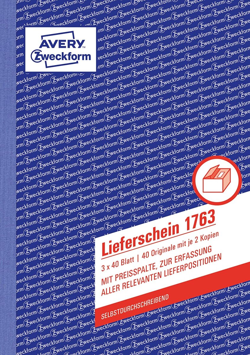 AVERY Zweckform Formularbuch "Lieferschein mit Preisspalte" (EAN: 4004182017630)
