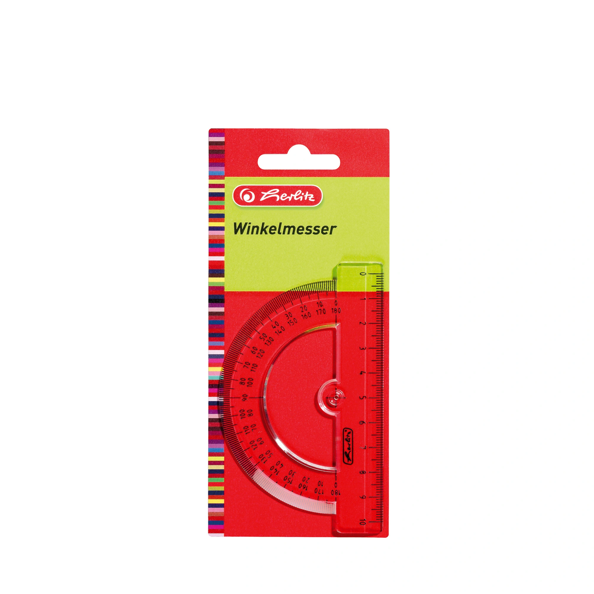 herlitz Halbkreis-Winkelmesser 180 Grad, aus Kunststoff, transparent (EAN: 4008118701501)