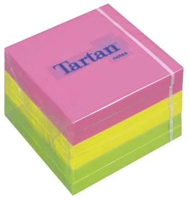 Tartan Notes Haftnotizen, 76 x 76 mm, Neon, 100 Blatt/Block (EAN: 4064035083724)