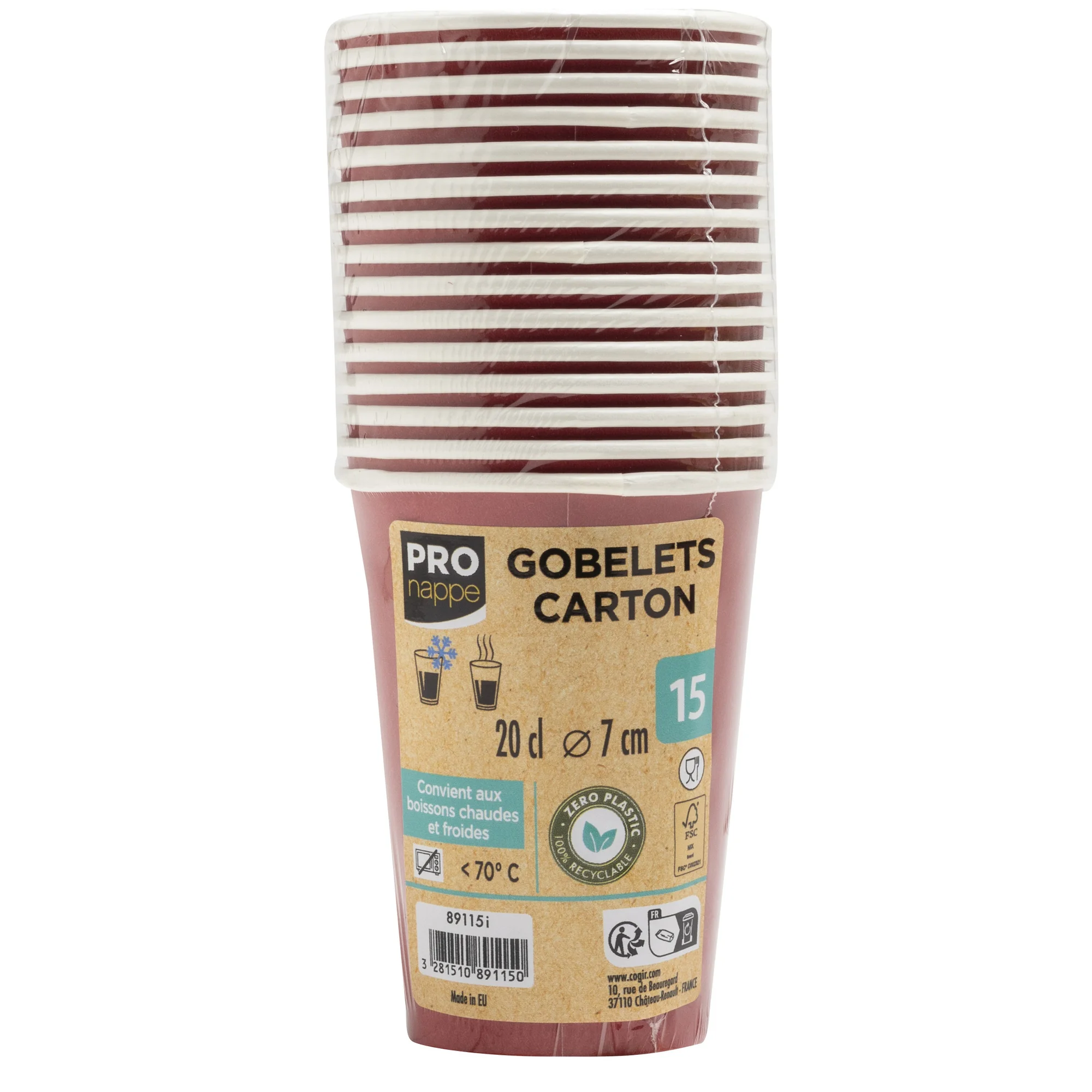 PROnappe Papp-Trinkbecher, rot, 0,2 l (EAN: 3281510891150)