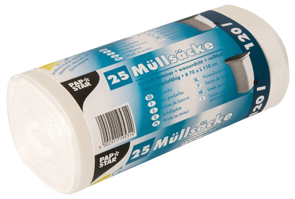 STARPAK Müllsäcke HDPE, 120 Liter, transparent (EAN: 4002911195314)