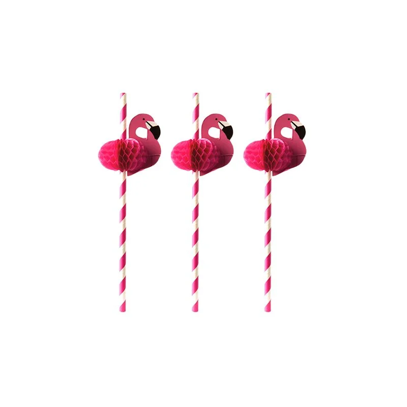 PAPSTAR Papier-Trinkhalm "Flamingo", 200 mm, pink/weiß (EAN: 4002911877821)