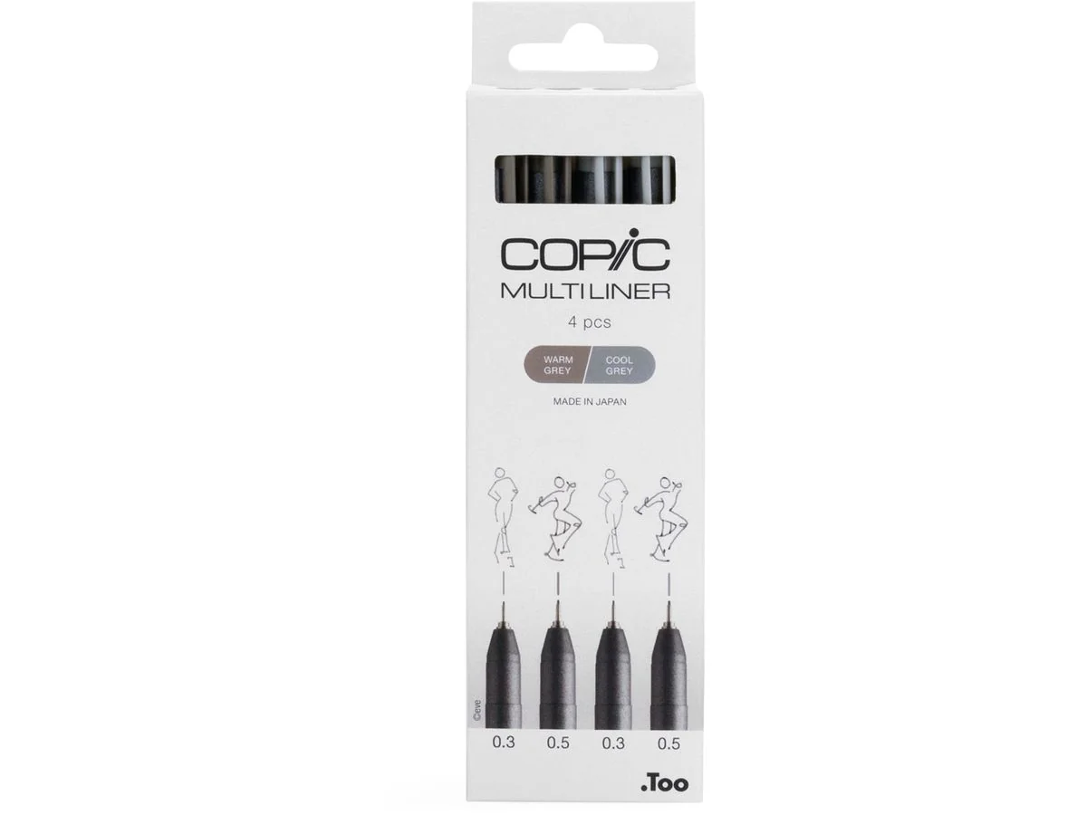 COPIC Fineliner MULTILINER, grau, 4er Set (EAN: 4013695266077)