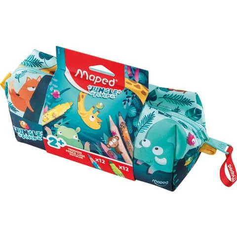 Maped Schlamper-Etui JUNGLE fever, befüllt, 24-teilig (EAN: 3154149847327)