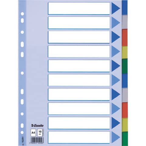Esselte Kunststoff-Register, blanko, A4, PP, 10-teilig (EAN: 5902812152616)