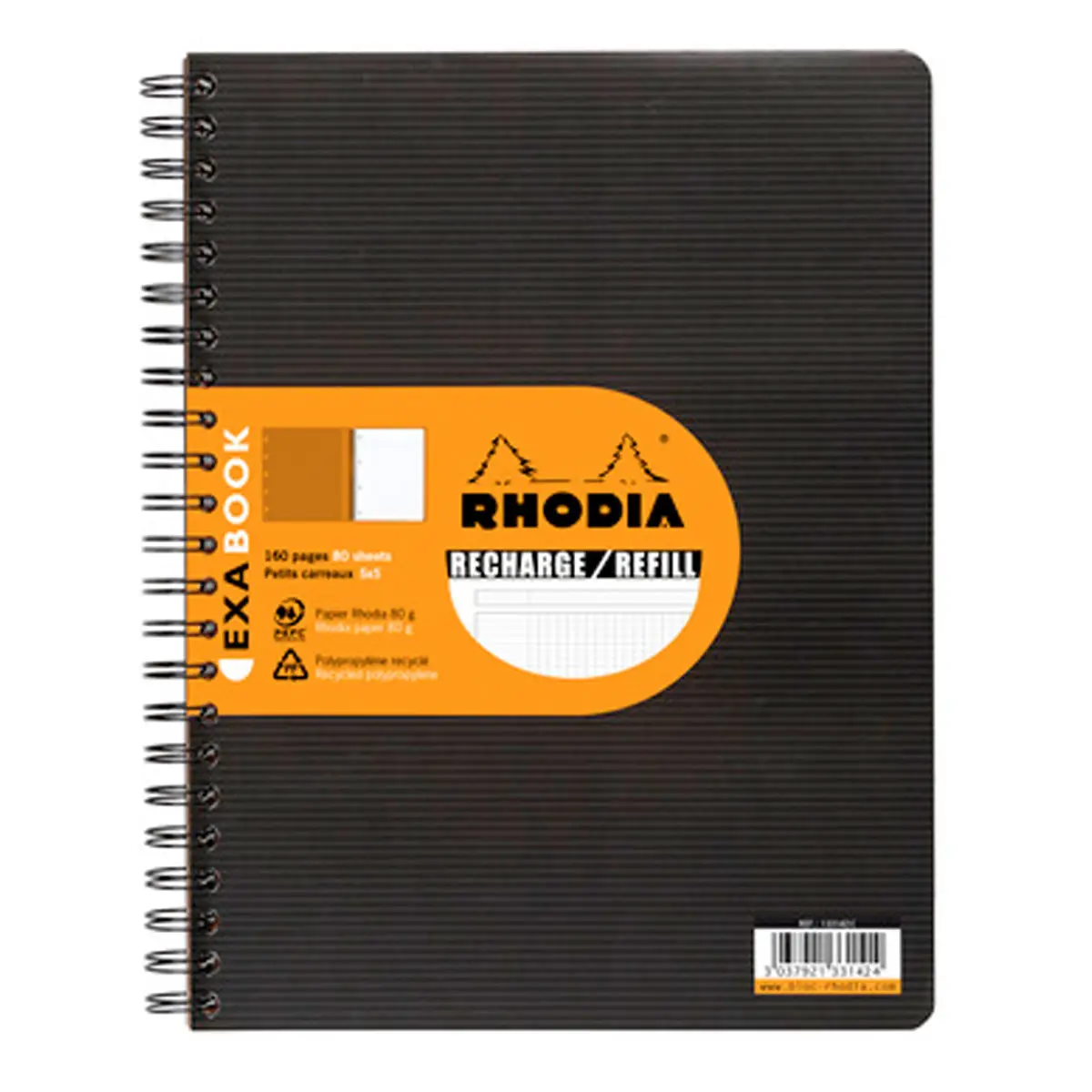RHODIA Spiralblock für EXABOOK, A4+, kariert, schwarz (EAN: 3037921331422)