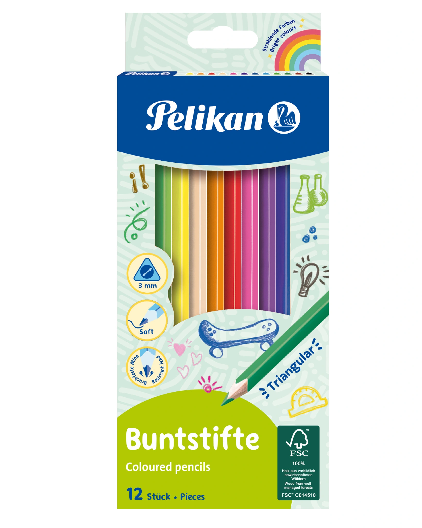 Pelikan Dreikant-Buntstifte dünn, 12er Kartonetui (EAN: 4012700700117)