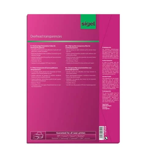 sigel Schwarz/Weiß-Laserdrucker-/Kopier-Folie, transparent (EAN: 4004360995224)