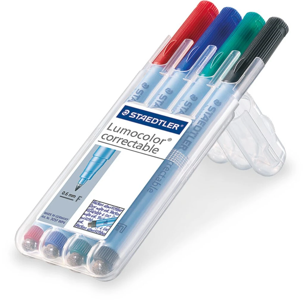 STAEDTLER Lumocolor correctable NonPermanent-Marker 305F,4er (EAN: 4007817305171)