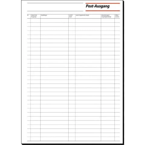 sigel Formularbuch "Post-Eingang/Post-Ausgang", A4, 50 Blatt (EAN: 4004360911262)