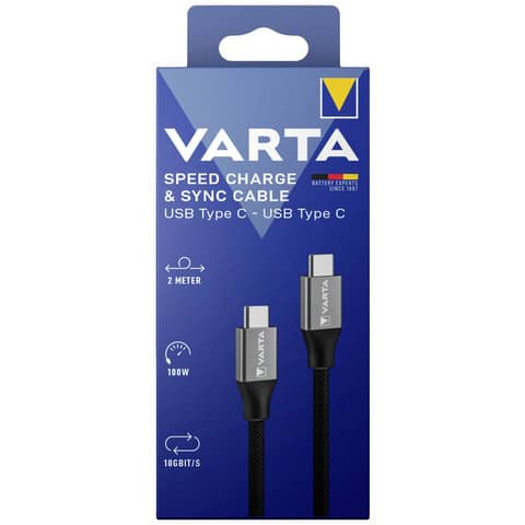 VARTA Ladekabel Speed Charge & Sync cable USB-C - USB-C, 2 m (EAN: 4008496066483)