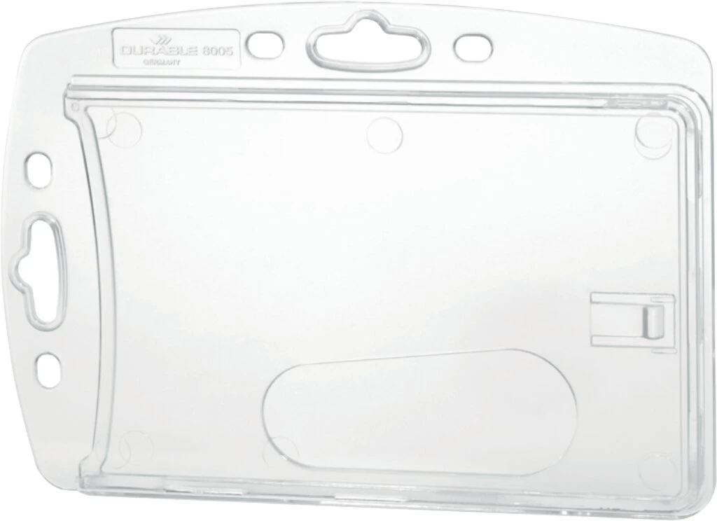 DURABLE Namensschild, Hartbox, 54 x 85 mm, Daumenstanzung, transparent (EAN: 4005546807621)