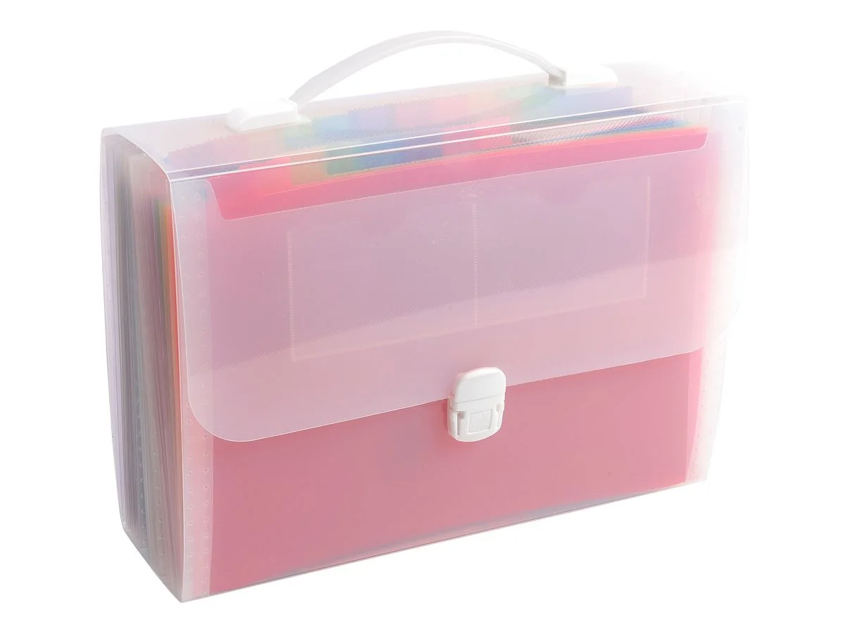 EXACOMPTA Fächermappe mit Griff Crystal, 24 Fächer, transparent (EAN: 3130630556985)