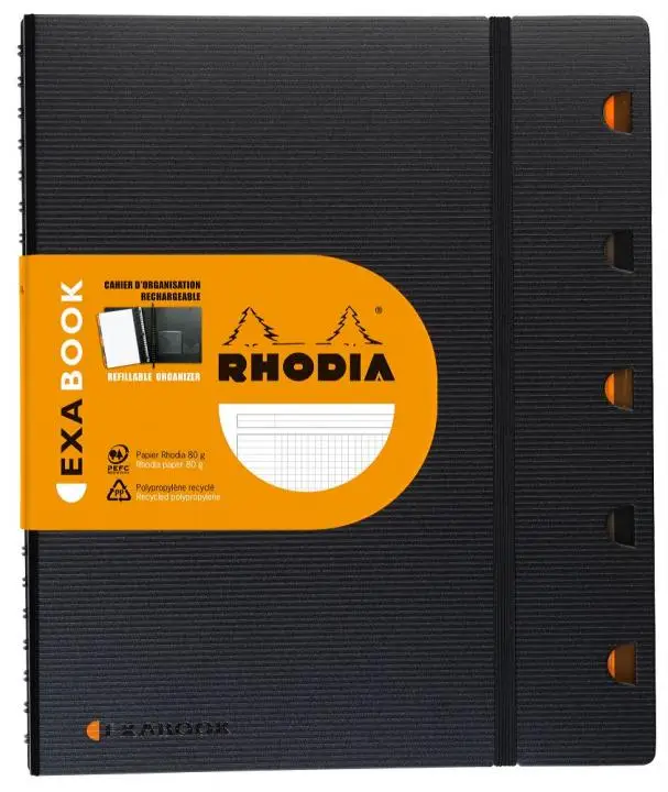 RHODIA Collegeblock EXABOOK, A4+, kariert, schwarz (EAN: 3037921321423)