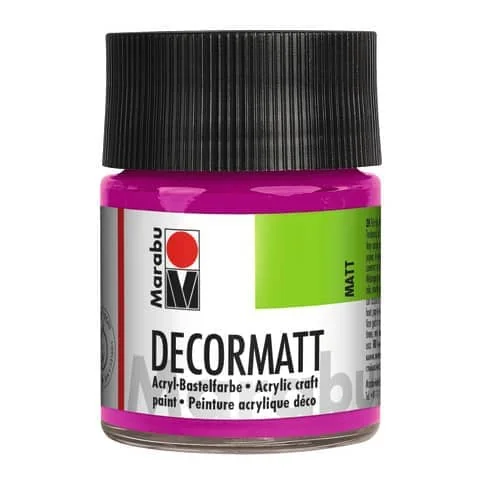 Marabu Acrylfarbe "Decormatt", magenta, 50 ml, im Glas (EAN: 4007751097125)