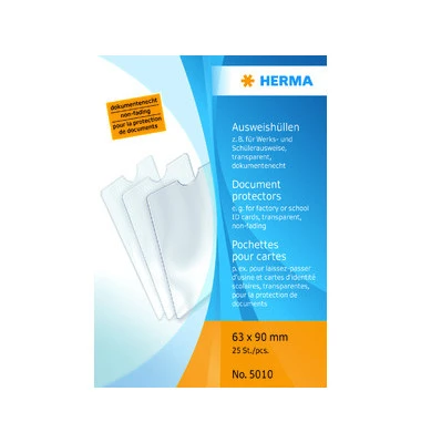 HERMA Ausweishülle, PP, 1-fach, 0,14 mm, Format: 63 x 90 mm, transparent (EAN: 4008705050104)