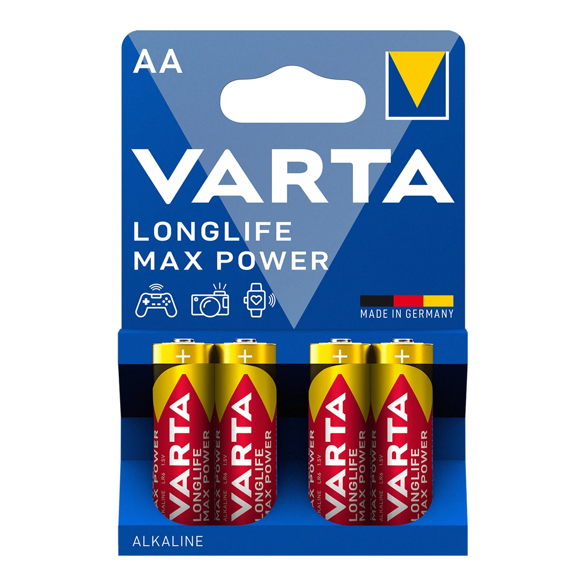 VARTA Alkaline Batterie Longlife Max Power, Mignon (AA) (EAN: 4008496105946)