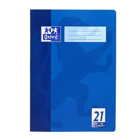 Oxford Schulheft, DIN A4, Lineatur 21 / liniert, 32 Blatt, dunkelblau (EAN: 4006144935006)