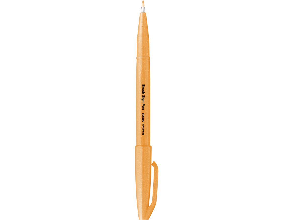 PentelArts Faserschreiber Brush Sign Pen SES15, neonorange (EAN: 4902506419644)