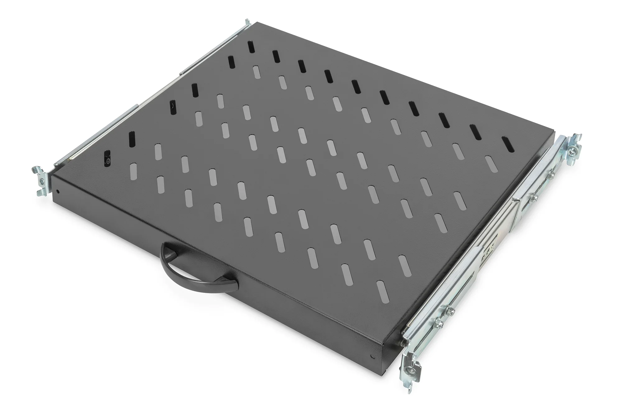 DIGITUS 19" Fachboden, 1 HE, ausziehbar, Tiefe: 345 mm, schwarz (EAN: 4016032149446)