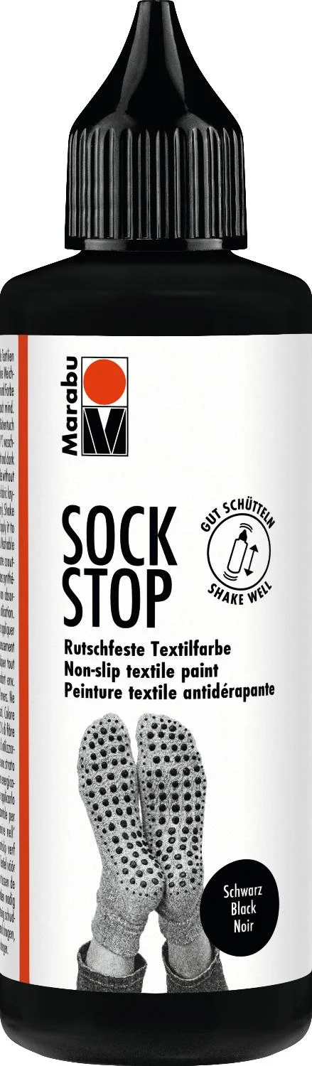 Marabu Textilfarbe Sock Stop, 90 ml, schwarz (EAN: 4007751912664)