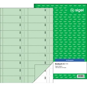 sigel Formularbuch "Bonbuch", A4, 1000 Abrisse, grün (EAN: 4004360920486)