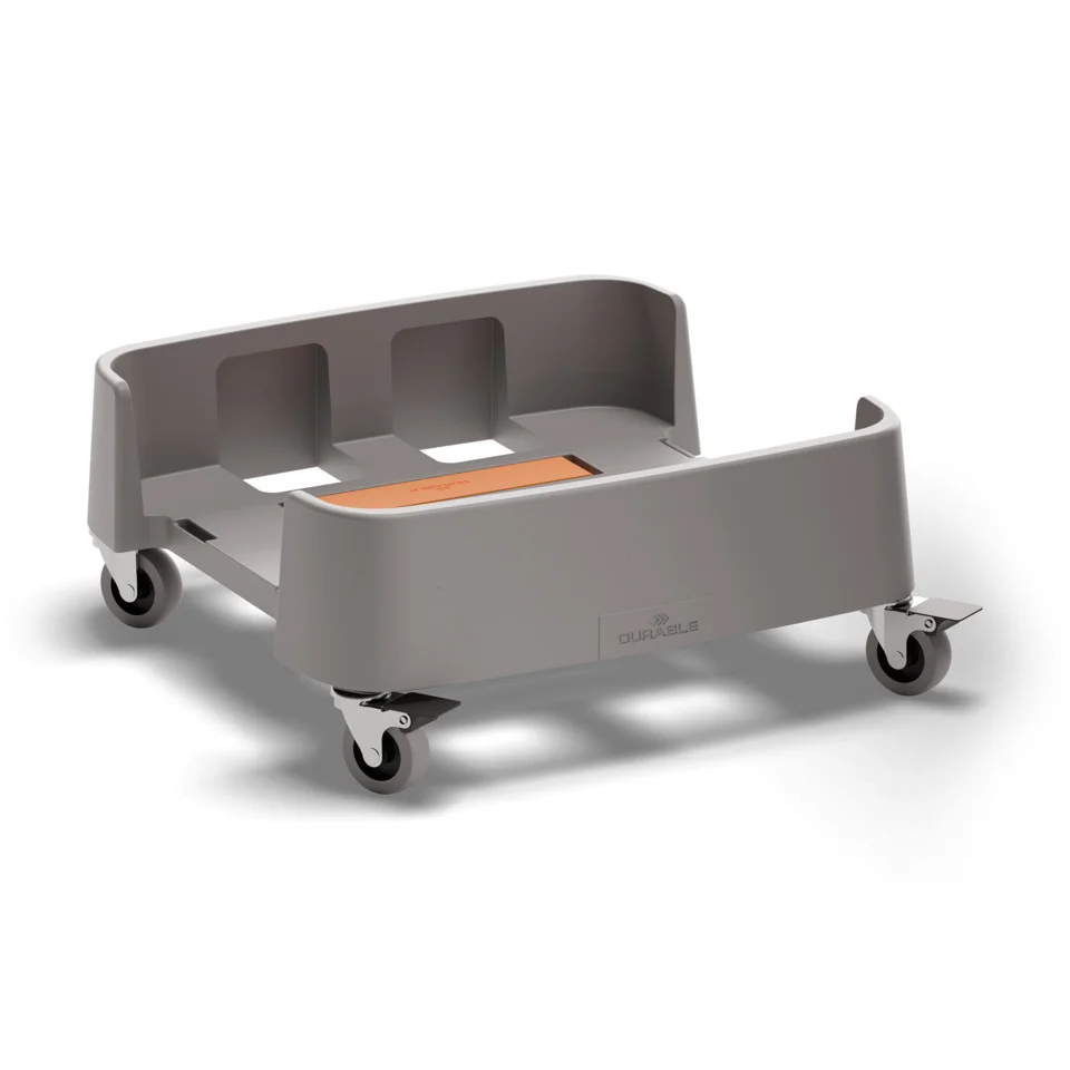 DURABLE Fahrwagen DURABIN 90 L, aus rPP, 4 Lenkrollen, grau (EAN: 4005546742199)