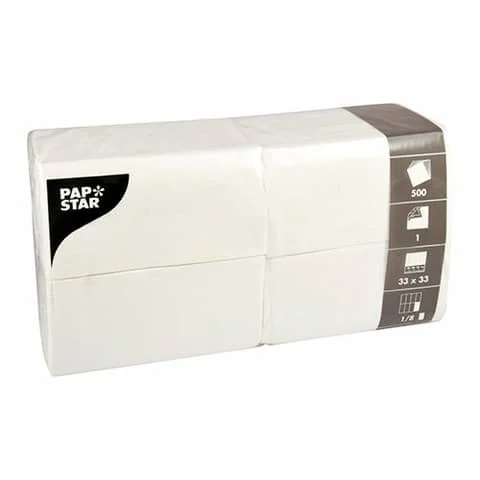 PAPSTAR Bistro-Servietten, 330 x 330 mm, 1-lagig, weiß (EAN: 4002911161098)