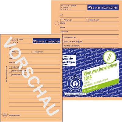 AVERY Zweckform Formularbuch "Was war inzwischen", A6 (EAN: 4004182010143)