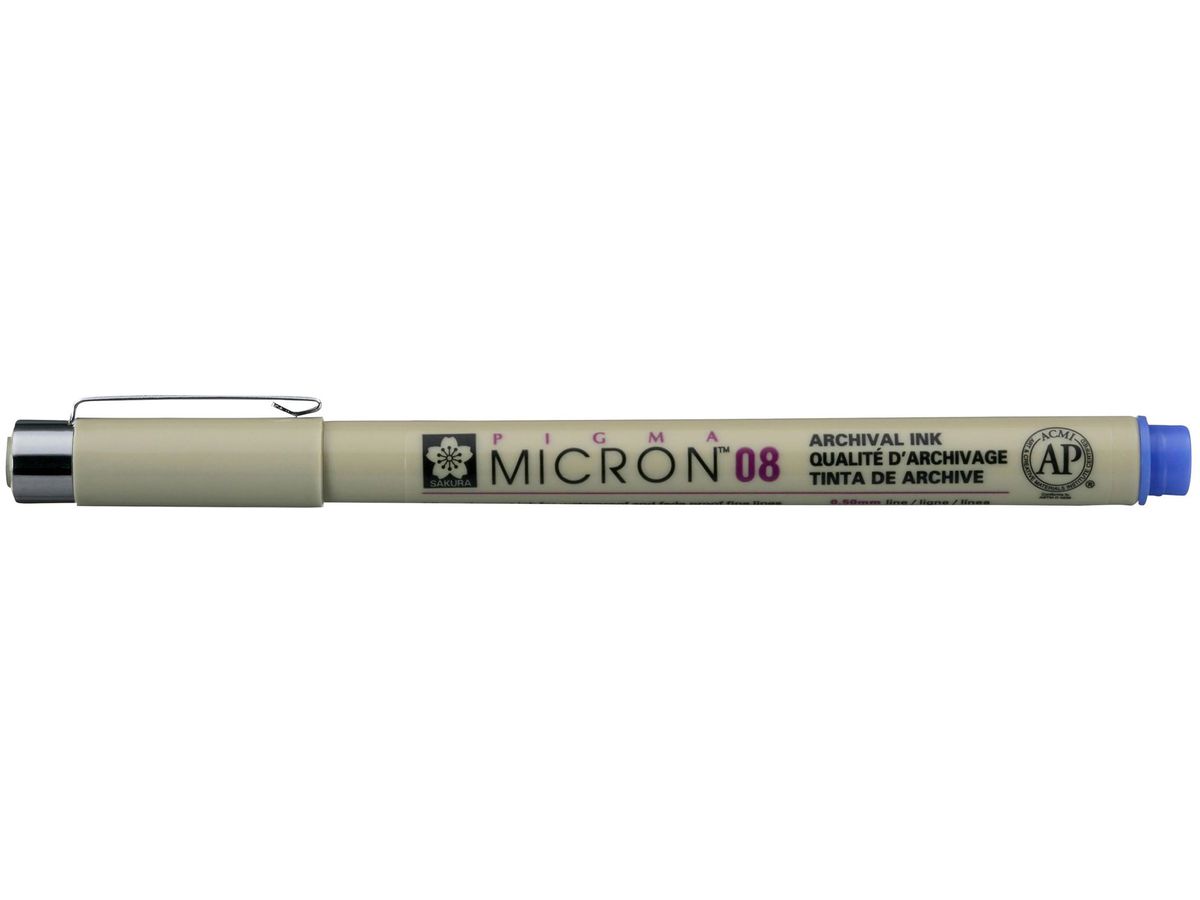 SAKURA Fineliner PIGMA MICRON 08, blau (EAN: 0084511318342)